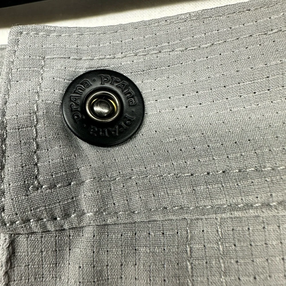 prAna Shorts Hiking Outdoor Chino Breathable Waffle Gray Mens‎ Size 38